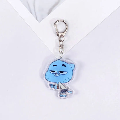 The Amazing World of Gumball Keychain — Cute Anime Acrylic Bag Charm & Backpack Pendant, Perfect Gift for Fans