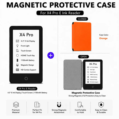XTEINK X4Pro E-Reader - 3.7-Inch Portable E-Ink Reader with 16GB Storage & High-Resolution Display