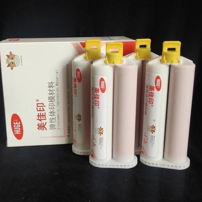 Dental Impression Light Body Silicone Rubber 50ml with Elastomeric Mixing Tips – Gum Bite Registration Material