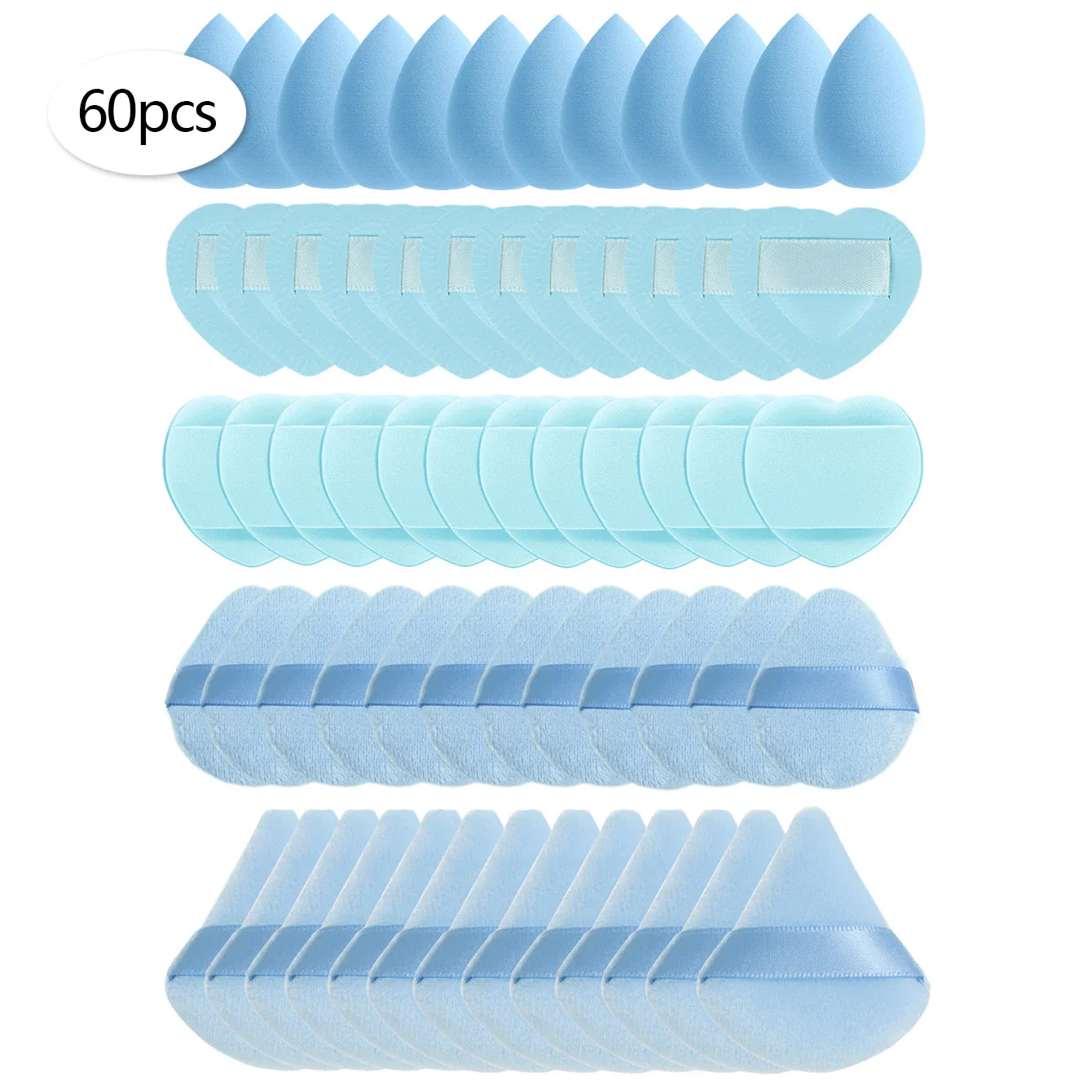 15/30/60 Mini Makeup Sponges – Beauty Powder Puff for Concealer, Liquid Foundation & Face Cosmetics