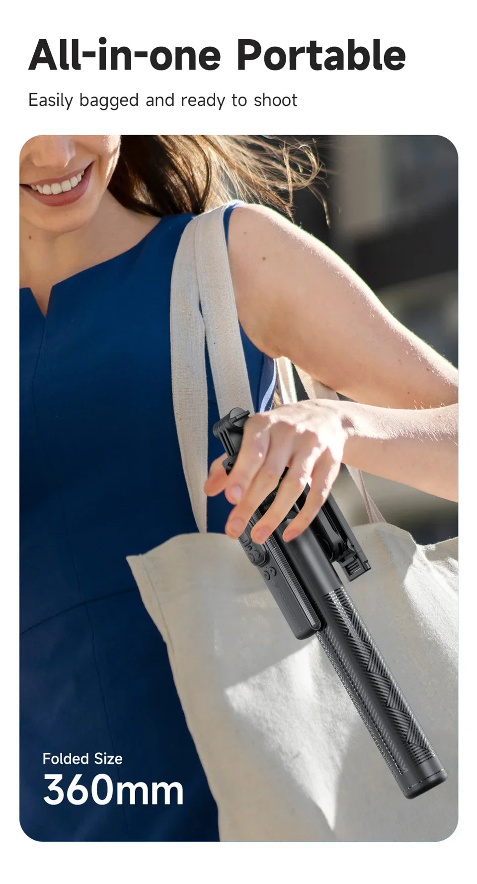 C17 360° Auto-Rotation Monopod – AI Tracking Tripod with Bluetooth Shutter, Fill Light & Wireless Selfie Stick for Phones