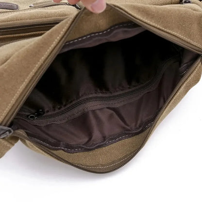 Men's Casual Sling Bag – Vintage Crossbody Messenger Shoulder Bag for Travel & Outdoor Use