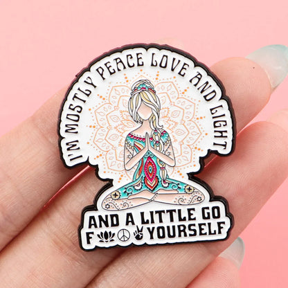 Funny Yoga Enamel Pin – Humorous Quote Lapel Brooch for Women, Backpack & Costume Accessories, Jewelry Gift