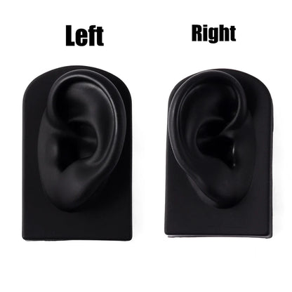 Soft Silicone Ear Nose Mouth Practice Model – Tattoo & Piercing Jewelry Display Stand with Acrylic Earring Holder Kit for Training & Showcase