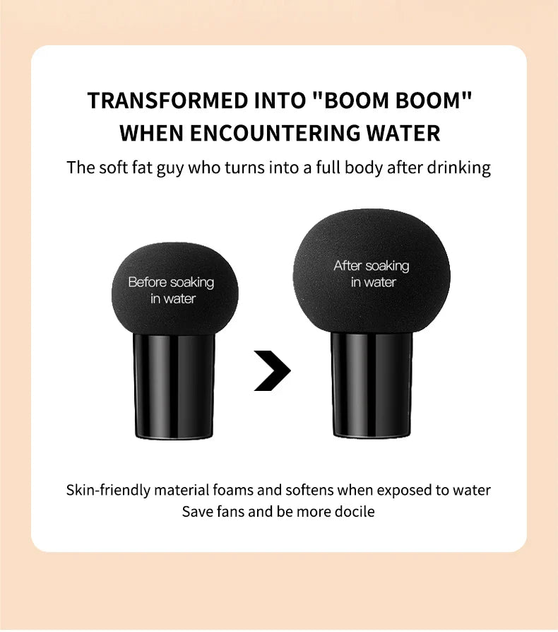 Air Cushion CC Cream with Mushroom Head Puff – Moisturizing, Brightening BB Cream & Waterproof Face Concealer