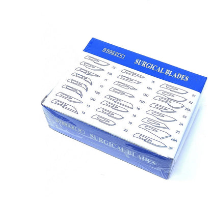100pcs Sterilized Dental Surgical Blades — Carbon Steel Scalpel Knife Handles for Beauty, DIY, & Mobile Phone Repair Disposable Tools