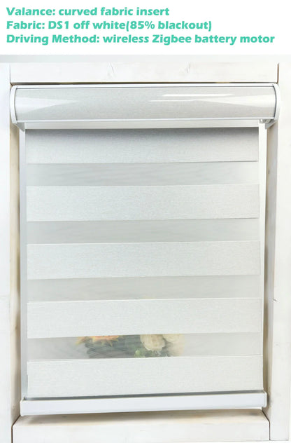 Decopedia Custom Made Zebra Blinds – Motorized Roller Blackout Day & Night Window Blinds for Sliding Doors