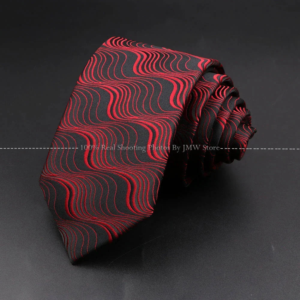 Men’s Wedding Floral Necktie - Wave Fireworks Meteor Flower Design Tie for Groom, Business & Formal Accessories Gift