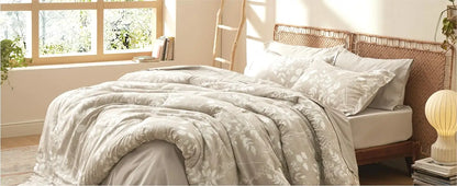 Bedsure 7-Piece Floral Comforter Set – Reversible Botanical Bedding with Sheets, Pillowcases & Shams