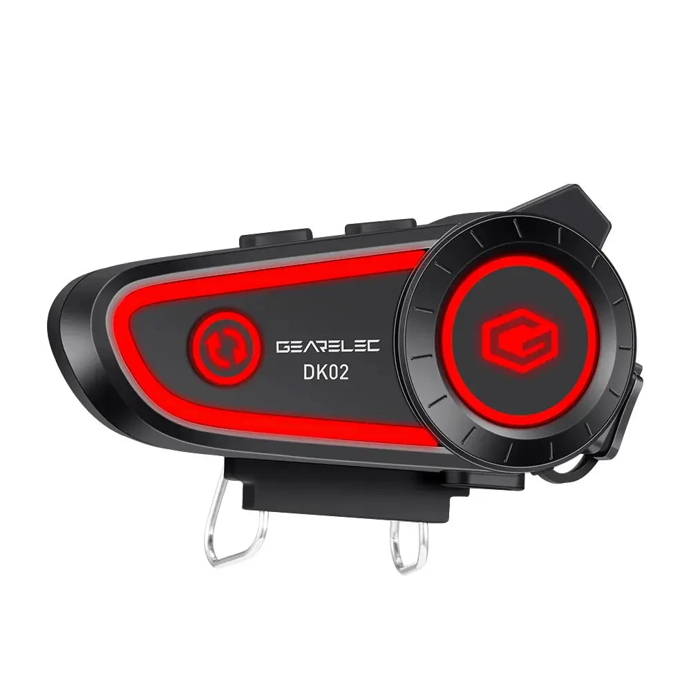GEARELEC DK02 Motorcycle Helmet Headset - Stereo Bluetooth Hands-Free Call, IPX7 Waterproof, 2800mAh with Tri-Color Ambient Light