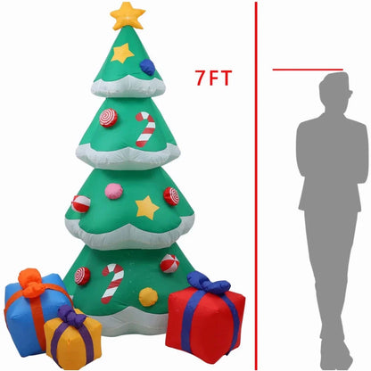 Christmas Tree Inflatable Decoration – Built-in LED Lights Ornament for Xmas Party, New Year, Indoor and Outdoor Garden Decor