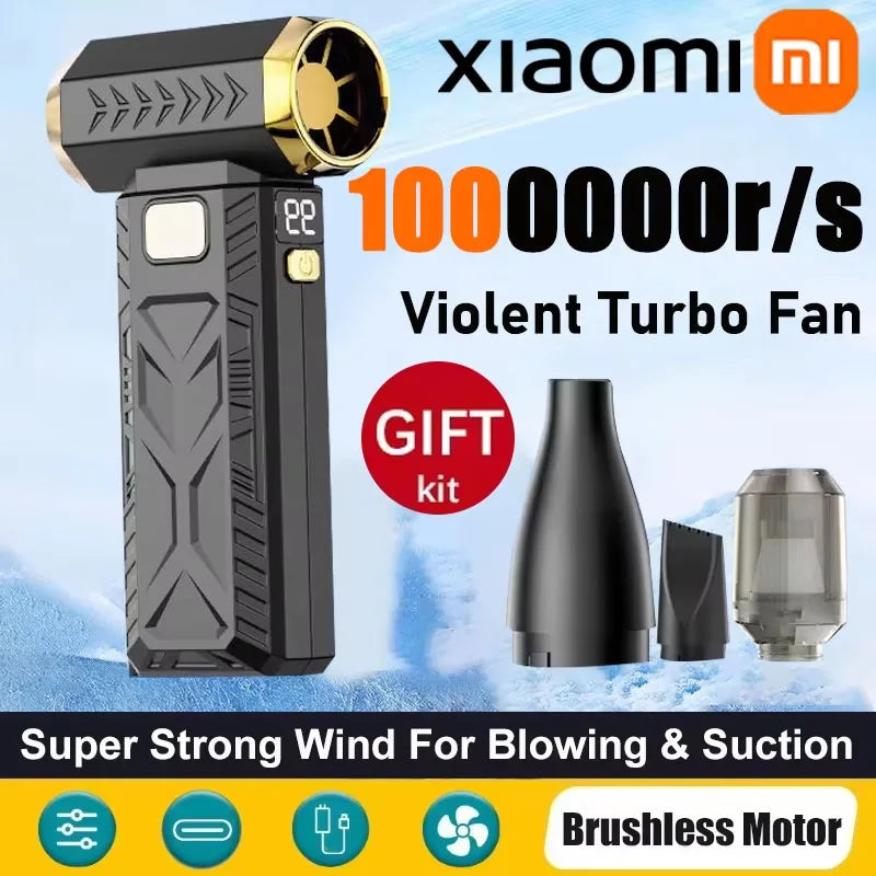 Xiaomi 2-in-1 Violent Fan – 1,000,000 RPM Super Powerful Air Blower & Vacuum for Dust Cleaning, Brushless Turbo Strong Wind