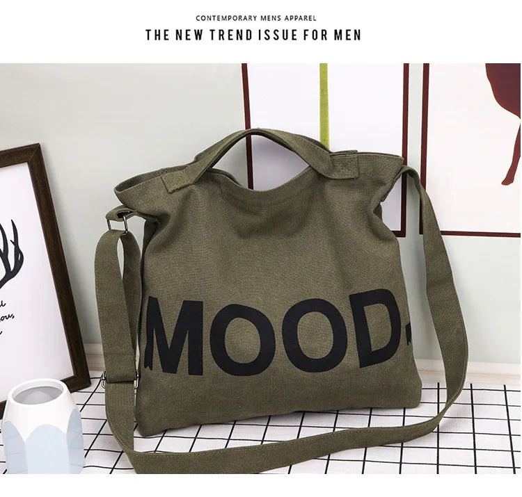Women’s Tote Bag – Casual Canvas, Large Capacity Designer Handbag, Letters Shoulder & Crossbody Luxury Big Shopper Bag