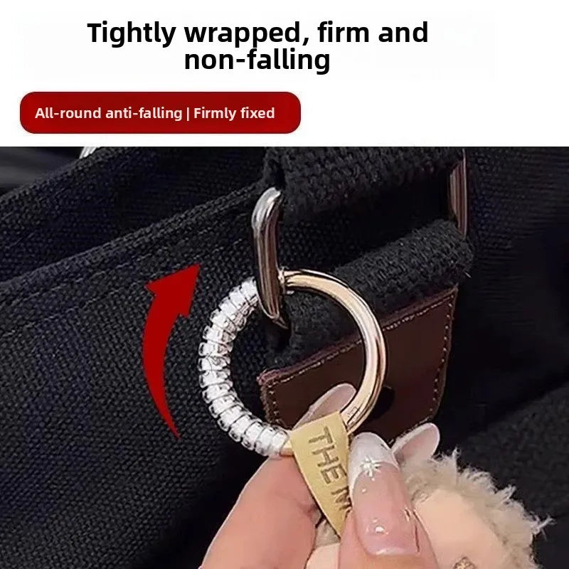 Labubu Anti-Drop Silicone Keychain – Transparent Rope Protection Ring with Secure Buckle