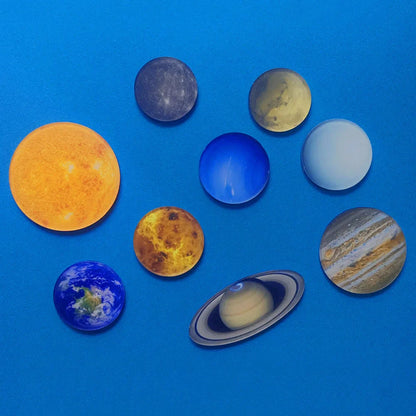9Pcs Creative Planet Fridge Magnets – Solar System Universe Decorative Set for Kitchen, Teaching & Photo Display