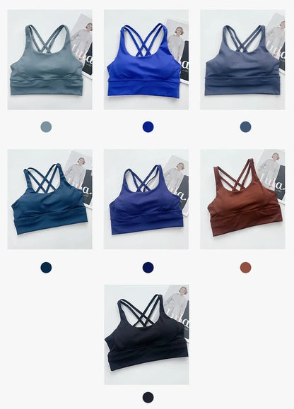 Women’s Sexy Crossback Yoga Sports Bra — Breathable, Quick-Dry, Shockproof Fitness & Running Bra