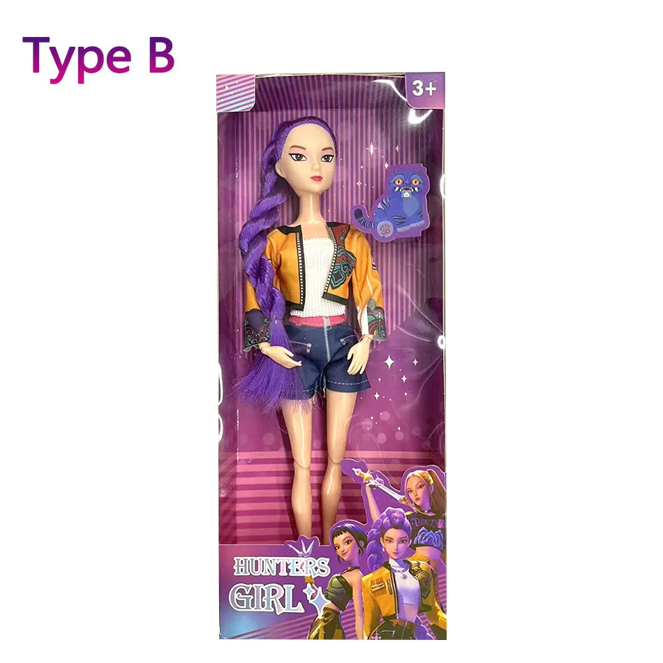 NEW KPop Demon Hunters Doll Toy — Rumi Mira Zoey Action Figure, Princess Baby Girl DIY Plastic Toy for Girls