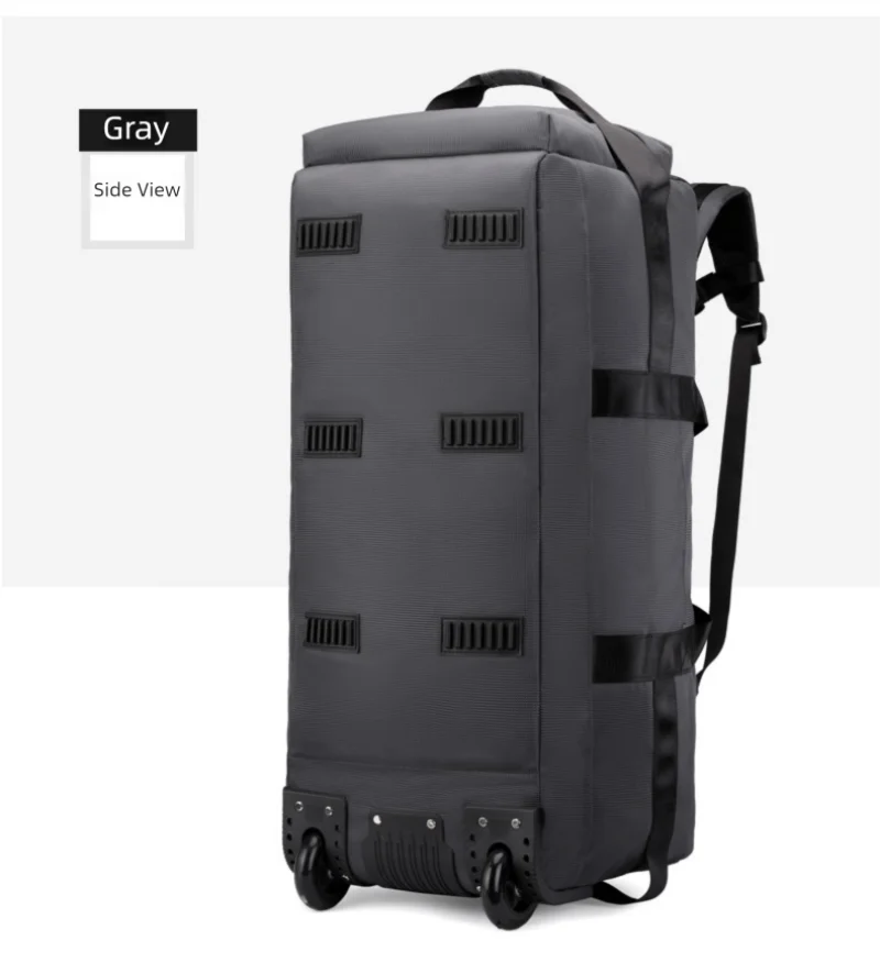 80L Rolling Duffle Bag with Wheels – 31" Heavy-Duty Foldable Travel Duffel, Water-Resistant Luggage with Shoulder Strap
