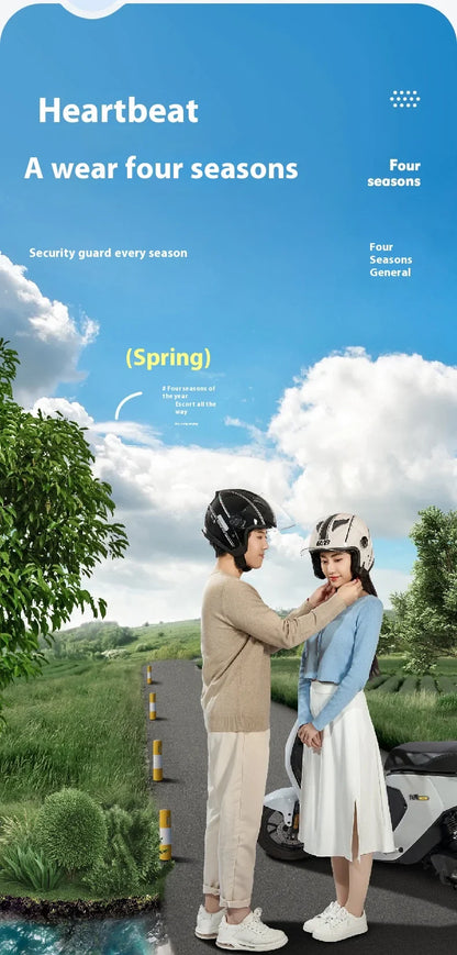 2024 New Motorcycle & Electric Car Helmet – Men’s & Women’s Safety Helmet with Anti-Fog Double Lens, Four Seasons Universal