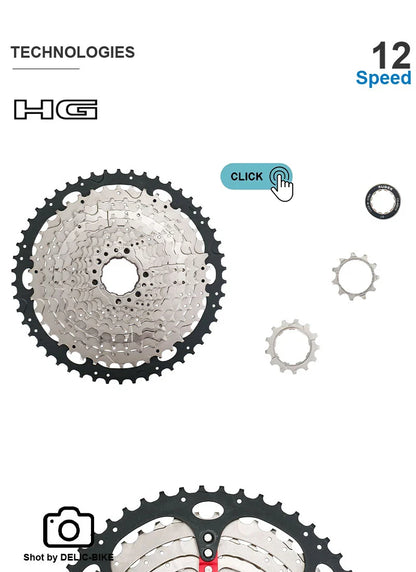 SHIMANO DEORE M6100 12-Speed Groupset – Right Shifter, Rear Derailleur, Chain & SUGEK 11-50T/52T Cassette Sprocket