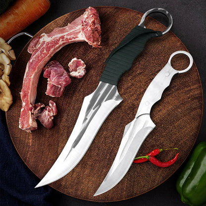 2PCS Chef Butcher Boning Knife Set - Stainless Steel Utility and Slicing Knives for Meat, Fish, Fruit - Sharp Kitchen Cleavers