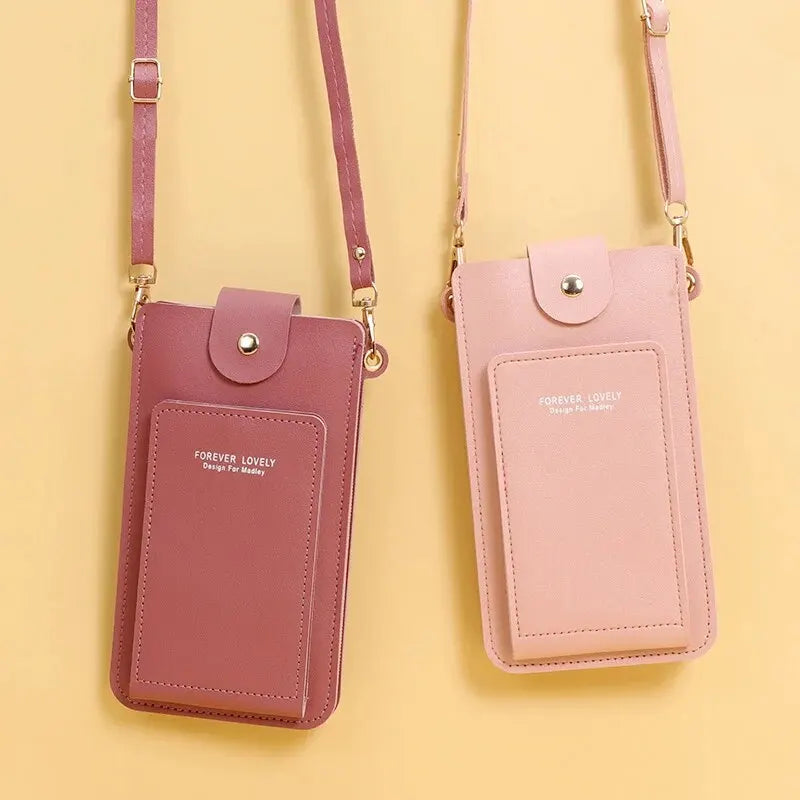 Women's Soft Leather Wallet & Touch Screen Phone Purse – Crossbody Shoulder Bag Handbag