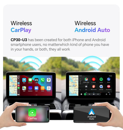 2025 2 in 1 Wireless CarPlay & Android Auto Adapter – Plug & Play USB for Mazda, Haval, Kia, Volvo, Audi, VW