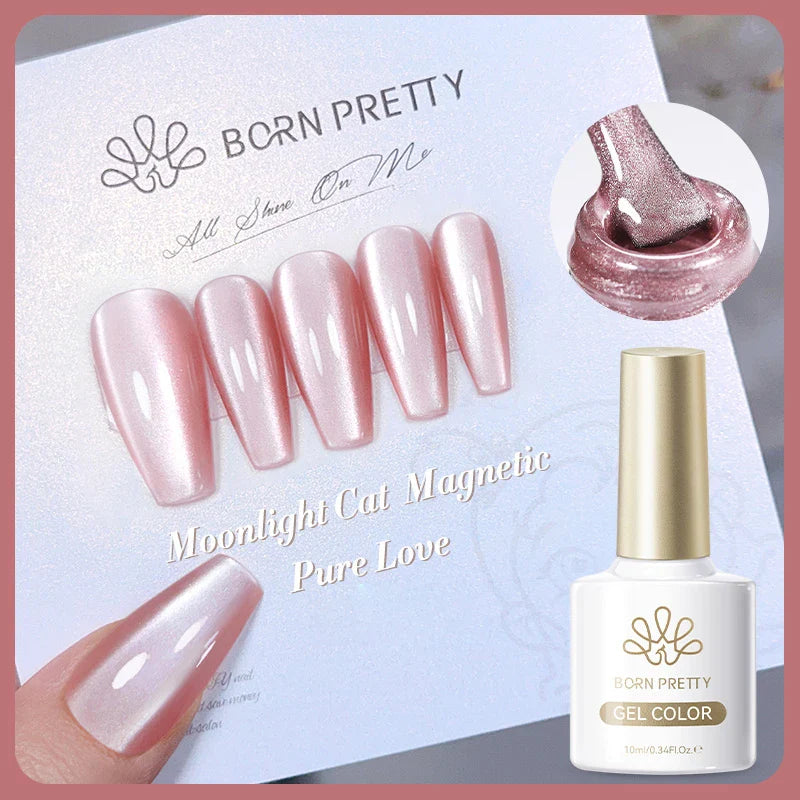 BORN PRETTY Cat Magnetic Gel Nail Polish 117 Colors 10ml Full Coverage Semi-Permanent Soak-Off Nail Varnish for Salon Manicure Glitter Cat Eye Nails