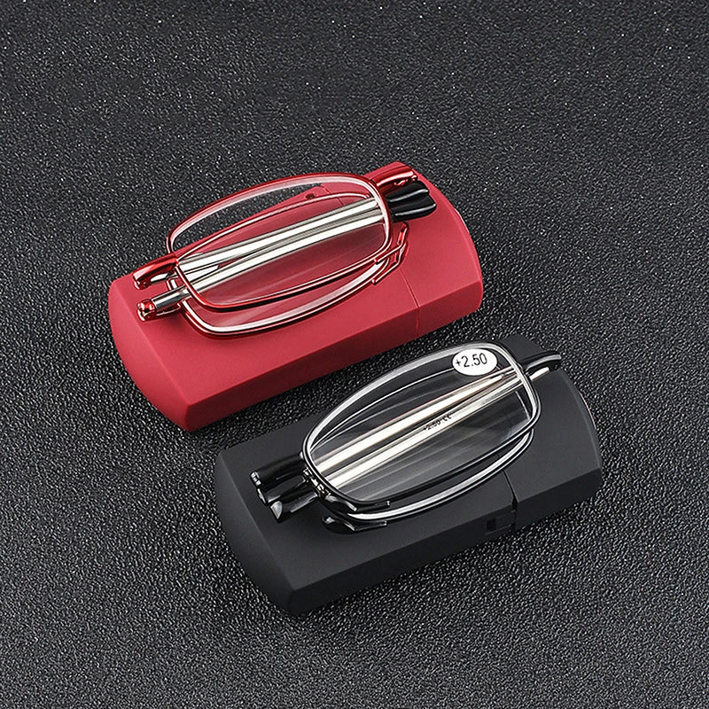 Portable Foldable HD Reading Glasses - Unisex Anti-Blue Light, Ultralight Presbyopia Oval Frame Eyewear for Men and Women