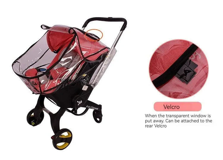 4-in-1 Baby Stroller Safety Seat — Multifunctional Children’s Stroller with Rain & Windproof Cover