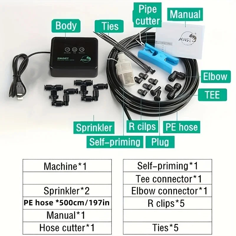 Intelligent Spray System for Reptiles – Mist Rainforest Tank Kit with Electronic Timer, Fogger & Humidifier for Terrariums