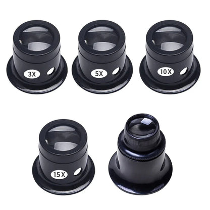 94PD Jewelers Eye Loupe Loop Magnifier - Monocular Magnifying Glass for Watchmakers Repair - Essential Eye Loupe Glass Tool with 5 Types