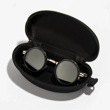 Polarized Round Sunglasses ND9 – Adjustable Dimming Retro Punk UV400 Shades for Men & Women, Ideal for Fishing & Outdoor Use