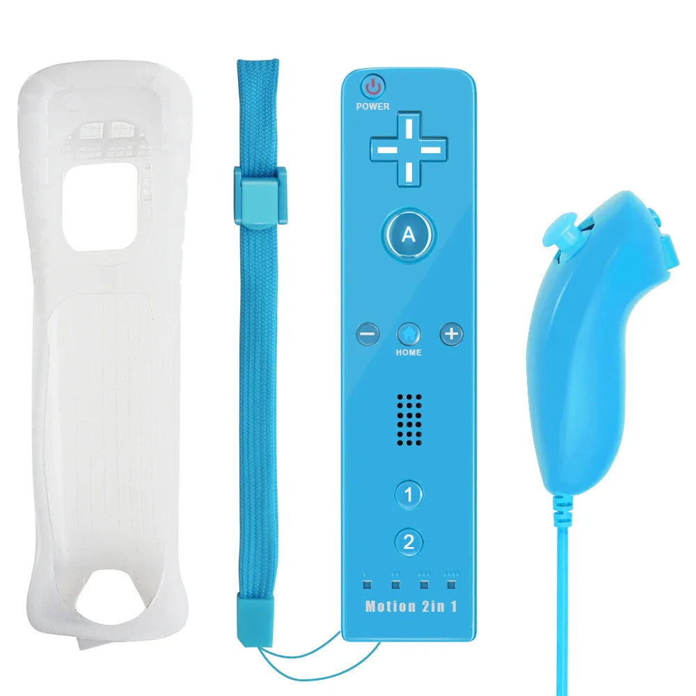 2-in-1 Wireless Controller for Nintendo Wii – Motion Plus Remote with Silicone Case