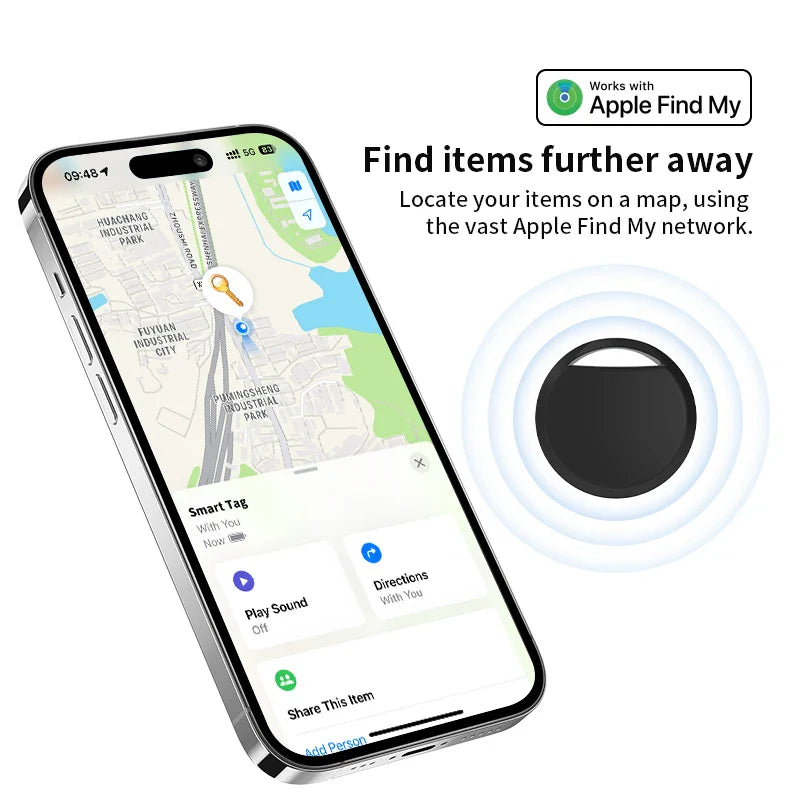 Airtag Bluetooth GPS Tracker — IPX5 Waterproof Mini Finder for Sport, Kids, Elderly & Pets Compatible with iPhone