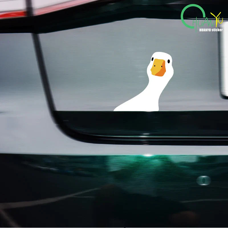 Car Safety Caution Decal - Cute Doubtful Duck with Question Mark for Auto & Truck Windows