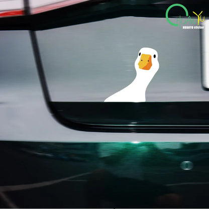 Car Safety Caution Decal - Cute Doubtful Duck with Question Mark for Auto & Truck Windows