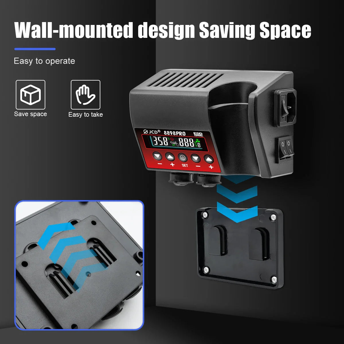 JCD 8898 2-in-1 Soldering Station 750W – Soldering Iron & Hot Air Gun for BGA SMD Phone Repair & Welding