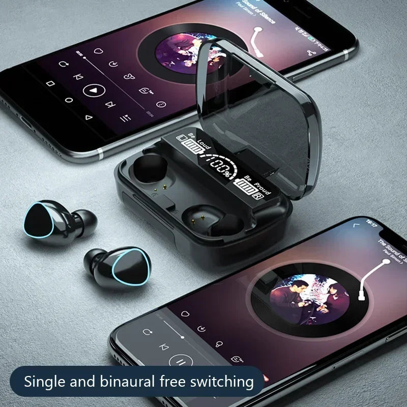 M10 Bluetooth Earphones – Waterproof HiFi Stereo Wireless Earbuds with LED Display & Gaming Headset