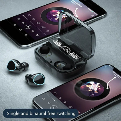 M10 Bluetooth Earphones – Waterproof HiFi Stereo Wireless Earbuds with LED Display & Gaming Headset