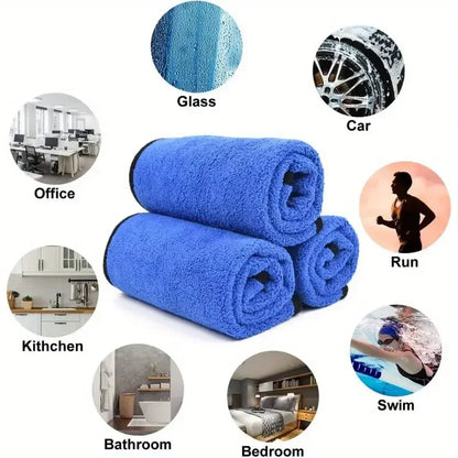 1-4PCS Microfiber Car Wash Towels – Soft, Quick-Drying 500GSM Cloths for Windows, Mirrors & Home Cleaning