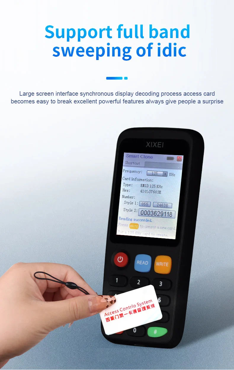 X7 Smart Card Reader RFID Copier IC ID Token Duplicator 125kHz Badge Writer 13.56MHz NFC Programmer