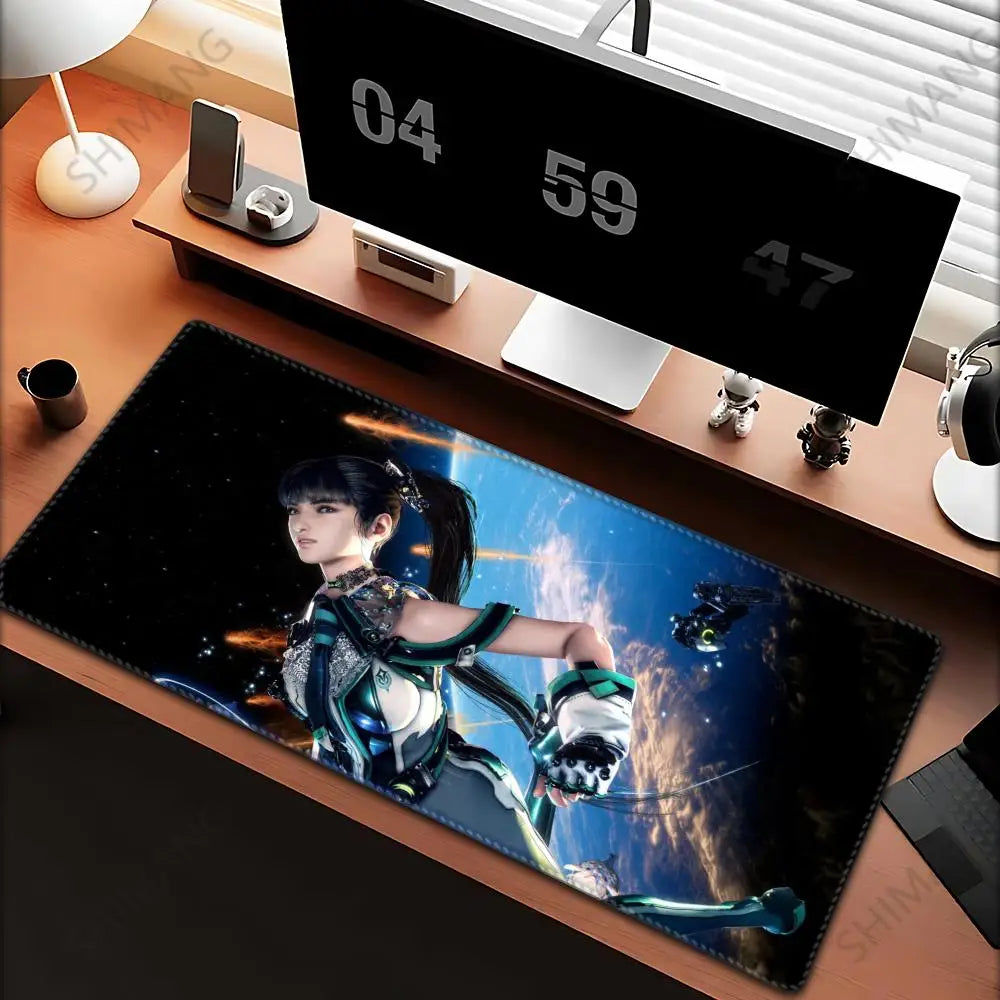 Large Stellar Blade Gaming Mouse Pad - HD Printed Rubber Desk Mat with Lock Edge for Keyboard & Mouse