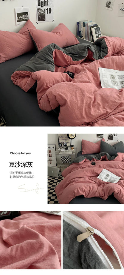 Bedding Comforter Set – Duvet Cover & Bed Sheets with Pillowcases for Queen/King Bed, Edredones de Cama