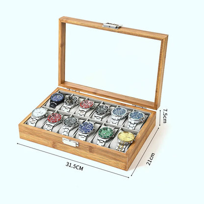 WellZone 2024 Bamboo Watch Box — Eco-Friendly Chinese Style Fashionable Watch Storage Case