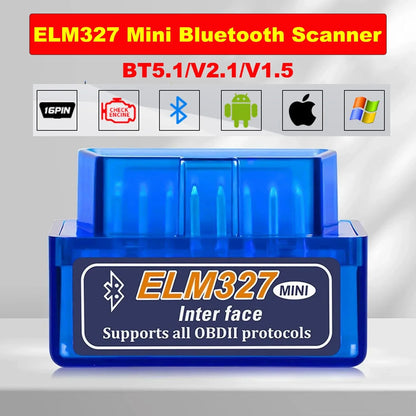 Mini ELM327 V2.1 Wireless OBD2 Car Diagnostic Scanner & Check Engine Code Reader