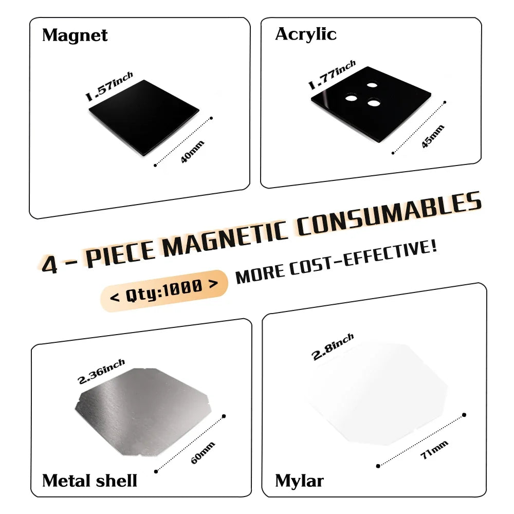 2x2 Inch Button Maker Machine - Custom Photo Fridge Magnet Making Kit with Cutter & Magnets