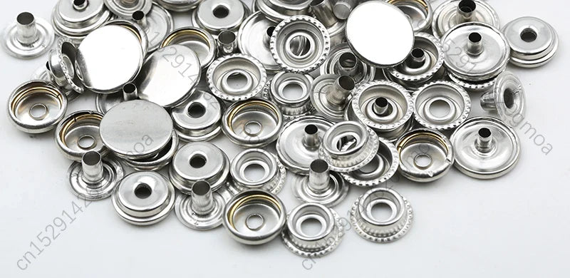 10mm, 12.5mm & 15mm Stainless Steel Snap Fasteners – Sewing Buttons for Clothing, Jackets & Leather Crafts