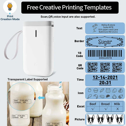 NIIMBOT D11 Portable Thermal Label Maker | Wireless No-Ink Printing Machine for Home & Office