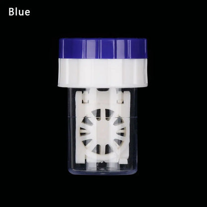 Portable Rotatable Contact Lens Cleaner Case – Manual Cleaning & Storage Container, Plastic Eyewear Accessories Holder for Travel